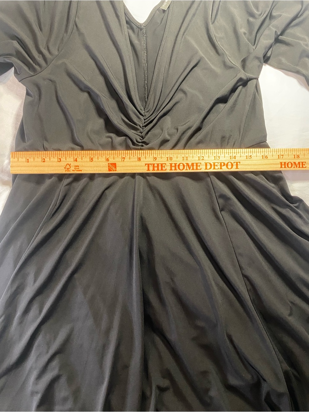 Torrid Woman's Plus Size 1 Black Midi Length 3/4 Sleeve Dress Elastic Waist - Picture 7 of 10